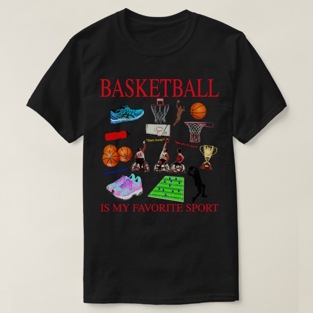 T-shirt Le Basket Est Mon Sport Préféré (Design devant)
