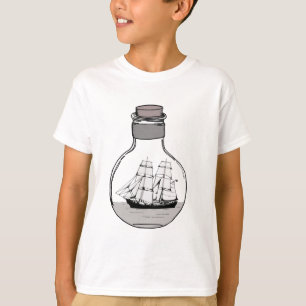 T-shirt Le bateau dans l'ampoule en verre