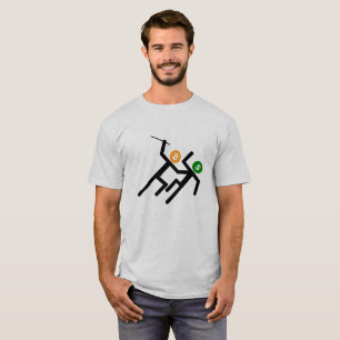 T-shirt Le bâton figure Bitcoin crypto contre le dollar U