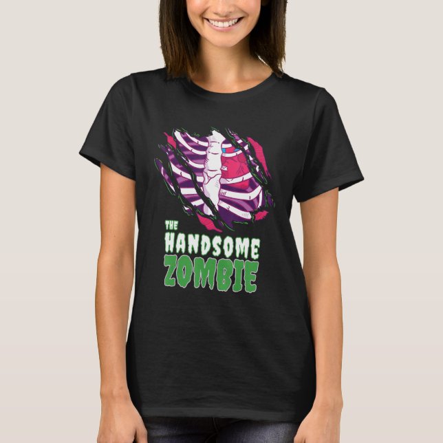 T-shirt Le beau Zombie drôle Zombie Famille Halloween Zomb (Devant)