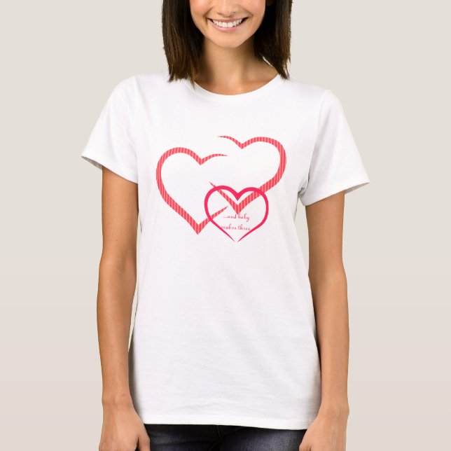 T-shirt Le bébé fait trois (Devant)