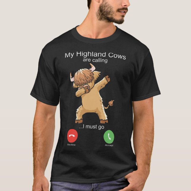 T-shirt Le bétail de vache écossais de Highland (Devant)