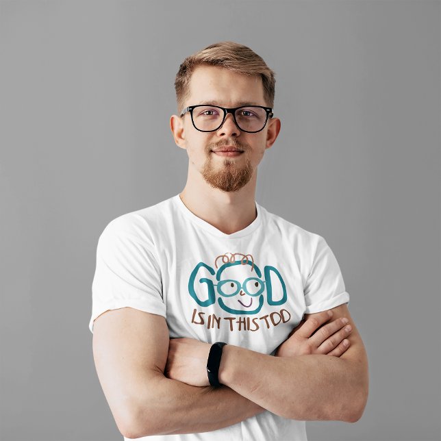 T-shirt Le Bien Est Dans Ce Trop Heureux Inspirationnel Re ("God/Good is in this too" and "All things are working together for our good" Inspirational message.)