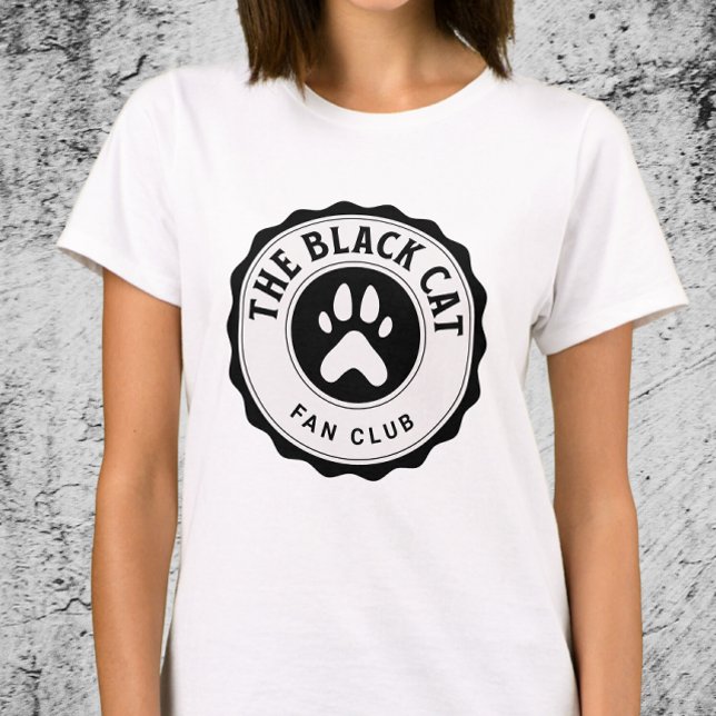 T-shirt Le Black Cat Fan Club - Cat Mom Cadeau (The black cat fan club tee)