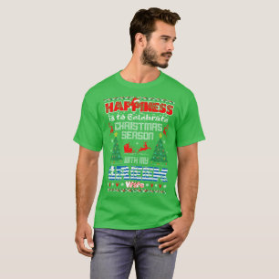 T-shirt Le bonheur célèbrent le tee - shirt laid d'épou