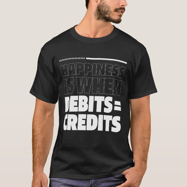 T-shirt Le Bonheur, c'est quand Debits = Crédits - Comptab (Devant)