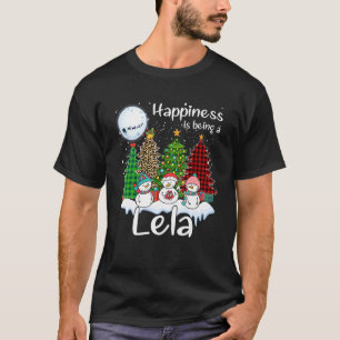 T-shirt Le Bonheur Est D'Être Un Lela Christmas Tree Leopa