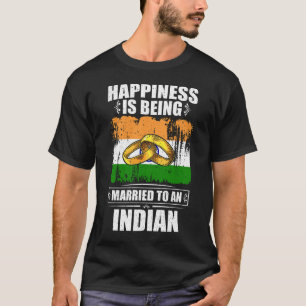 T-shirt Le Bonheur Est Marié À Un Indien