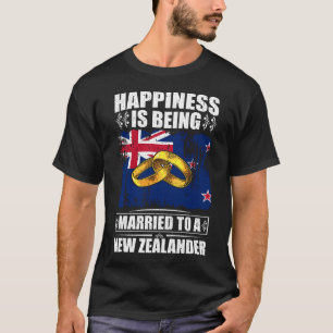 T-shirt Le Bonheur Est Marié À Un Néo-Zélandais