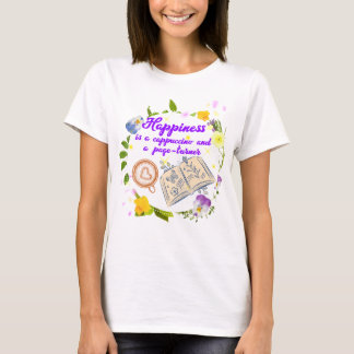 T-shirt Le bonheur est un cappuccino et un tourneur de pag