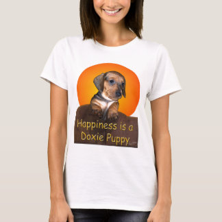 T-shirt Le bonheur est un chiot de teckel