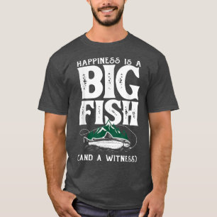 T-shirt Le Bonheur Est Un Gros Poisson Drôle Pêcheur Fishe