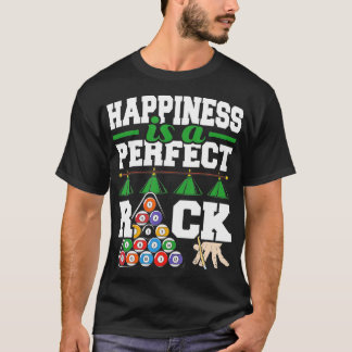 T-shirt Le Bonheur Est Un Rack Parfait Funny Pool Billard 