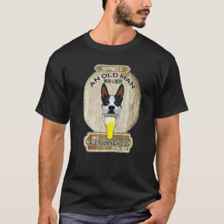 T-shirt Le bonheur est un vieil homme avec une bière Austr