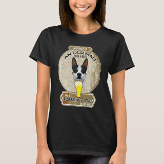 T-shirt Le bonheur est un vieil homme avec une bière Austr