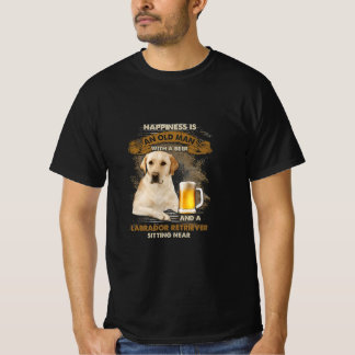T-shirt Le Bonheur Est Un Vieux Homme Avec Une Bière Et Un