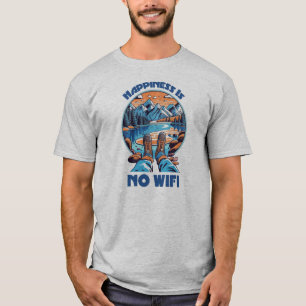 T-shirt Le Bonheur N'Est Pas Une Source De Randonnée Wifi