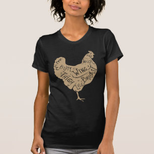 T-shirt Le boucher typographique vintage de poulet coupe