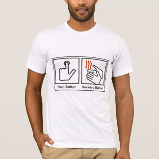 T-shirt Le bouton poussoir reçoivent le lard