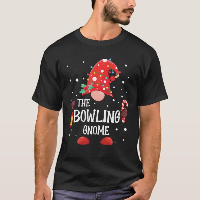T-shirt Le Bowling Gnome Matching Family Christmas Gnome (Devant)