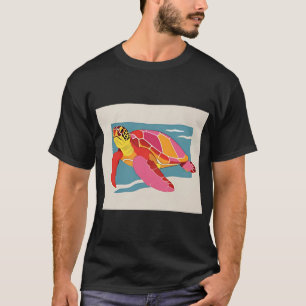 T-shirt Le cadeau de la tortue patchwork