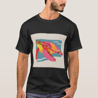 T-shirt Le cadeau de la tortue patchwork