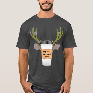 T-shirt Le café est un droit des animaux cerf café vintage