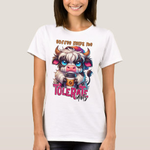 T-shirt Le café m'aide à tolérer les idiots