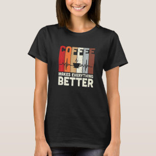 T-shirt Le Café vintage Améliore La Publicité À La Caféine
