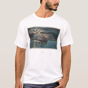 T-shirt Le Caire, IL - vue de nuit de vapeur sur la Mlle.
