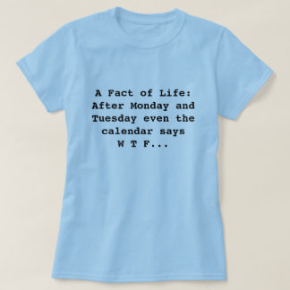 T-shirt Le calendrier indique WTF