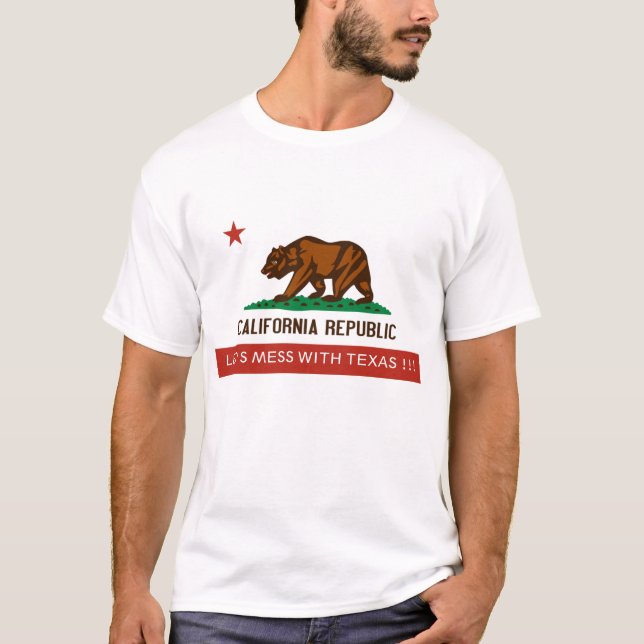 T-shirt le Californie-état-drapeau, A LAISSÉ LES USA SALIR (Devant)