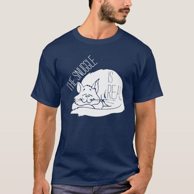 T-shirt Le câlin est vraie chemise de chat de sommeil (Devant)