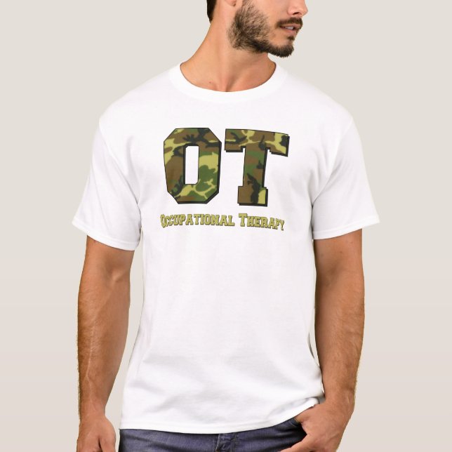 T-shirt le camo marque avec des lettres le vert (Devant)