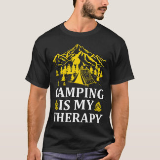 T-shirt Le camping est ma thérapie drôle