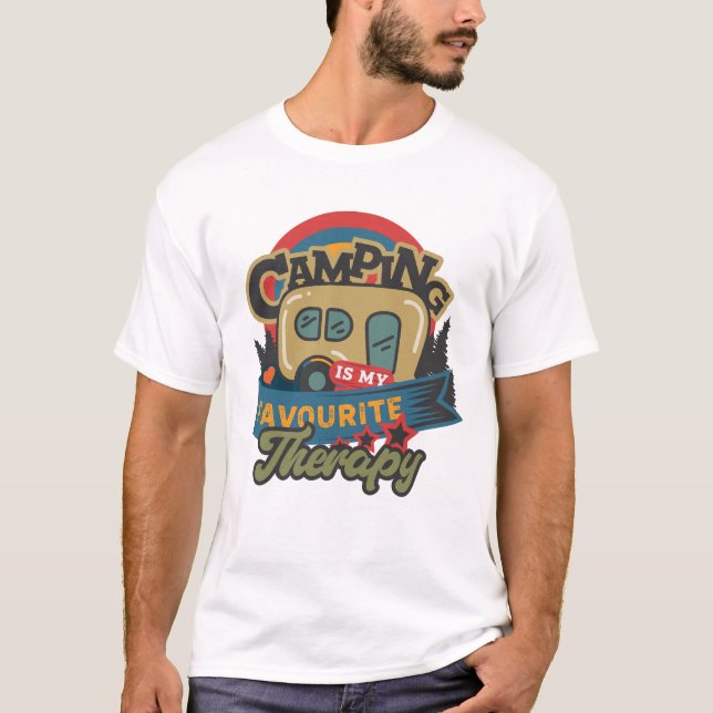 T-shirt Le Camping Est Ma Thérapie Préférée (Devant)