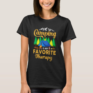 T-shirt Le Camping Est Ma Thérapie Préférée Mignon Vintage