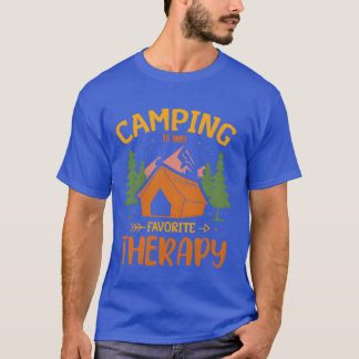 T-shirt Le camping est ma thérapie préférée vintage rétro