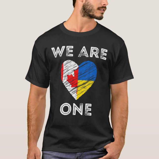 T-shirt Le Canada appuie l'Ukraine Nous sommes un coeur am (Devant)