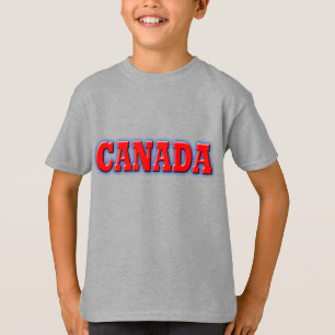 T-shirt Le Canada dans le lettrage rouge audacieux