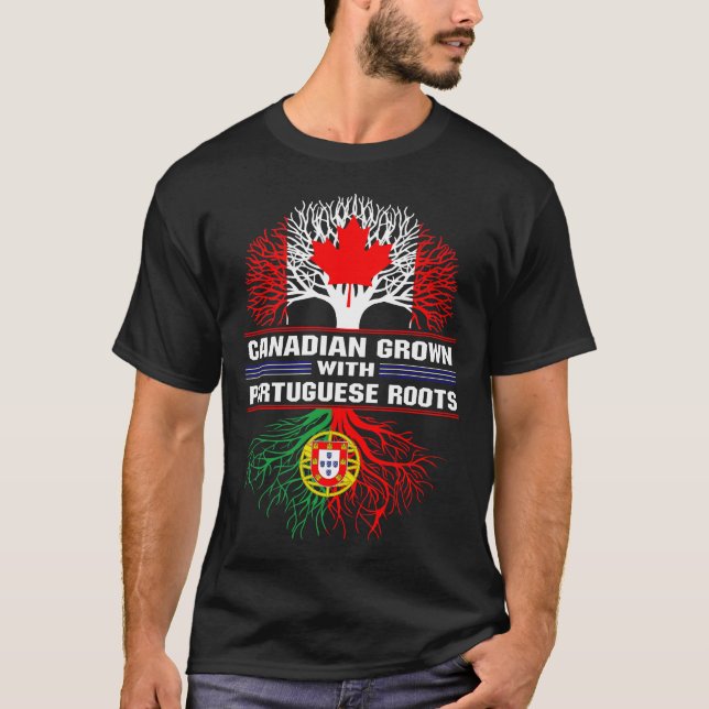 T-shirt Le Canada grandit avec des racines portugaises (Devant)
