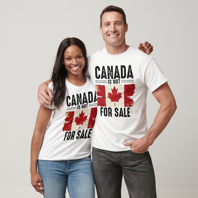 T-shirt Le Canada n'est pas à vendre Distorsion Drapeau (Unisexe)