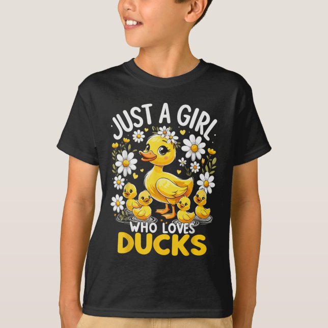 T-shirt Le Canard Mignet Aime Juste Une Fille Qui Aime Les (Devant)