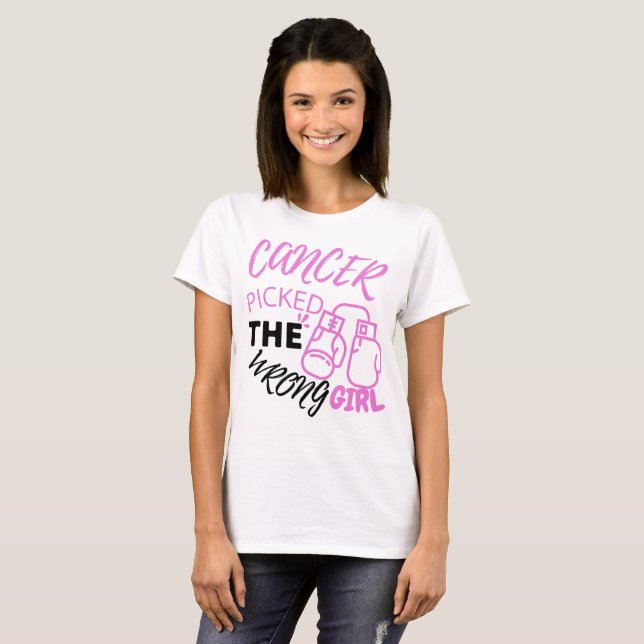 T-shirt Le cancer a choisi la mauvaise fille  (Devant entier)