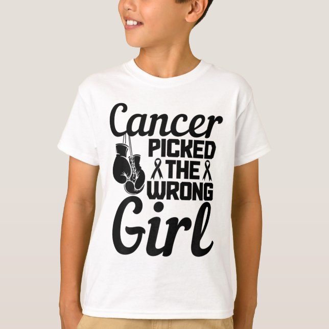 T-shirt Le Cancer A Choisi La Mauvaise Fille Le Cancer Du  (Devant)