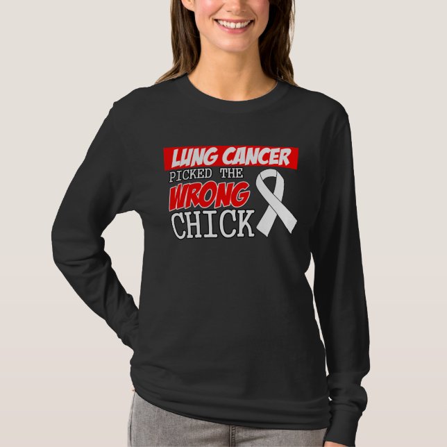 T-shirt Le cancer de poumon a sélectionné le poussin faux (Devant)