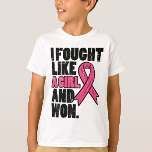 T-shirt Le Cancer Du Sein Combattu Comme Une Fille A Gagné