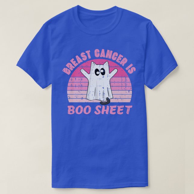 T-shirt Le Cancer Du Sein Est Boo Sheet Ghost Chat Hallowe (Design devant)