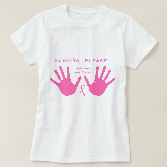T-shirt Le cancer du sein les serrent conception ROSE (Design devant)