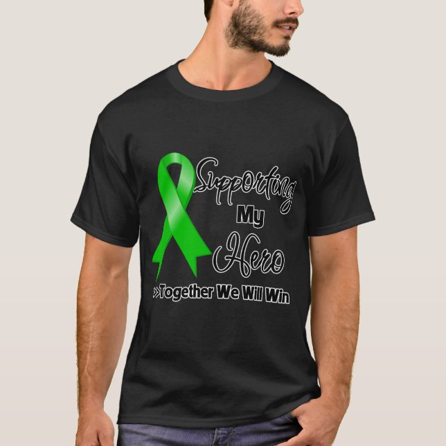T-shirt Le cancer du tube digestif soutient mon héros (Devant)